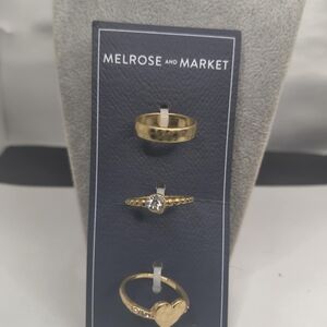 Melrose and Market 3 Gold Ring Set Size 6